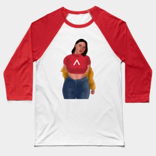 Beautiful lady Digital Art Illustration Baseball T-Shirt